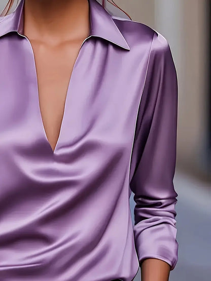 High Quality V Neck Women's Blouse