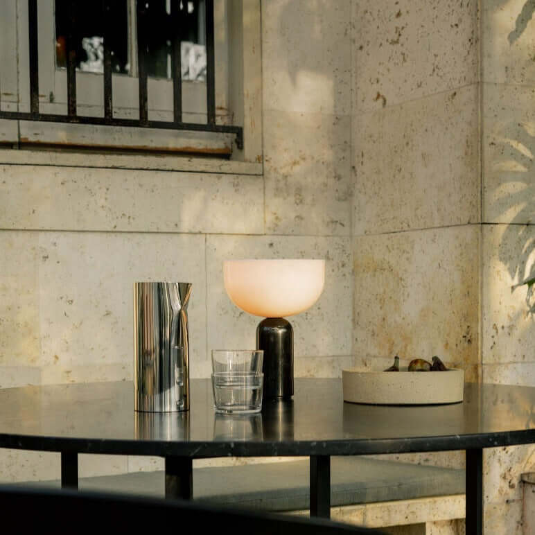 Contemporary Stone Table Lamp with Bright LED