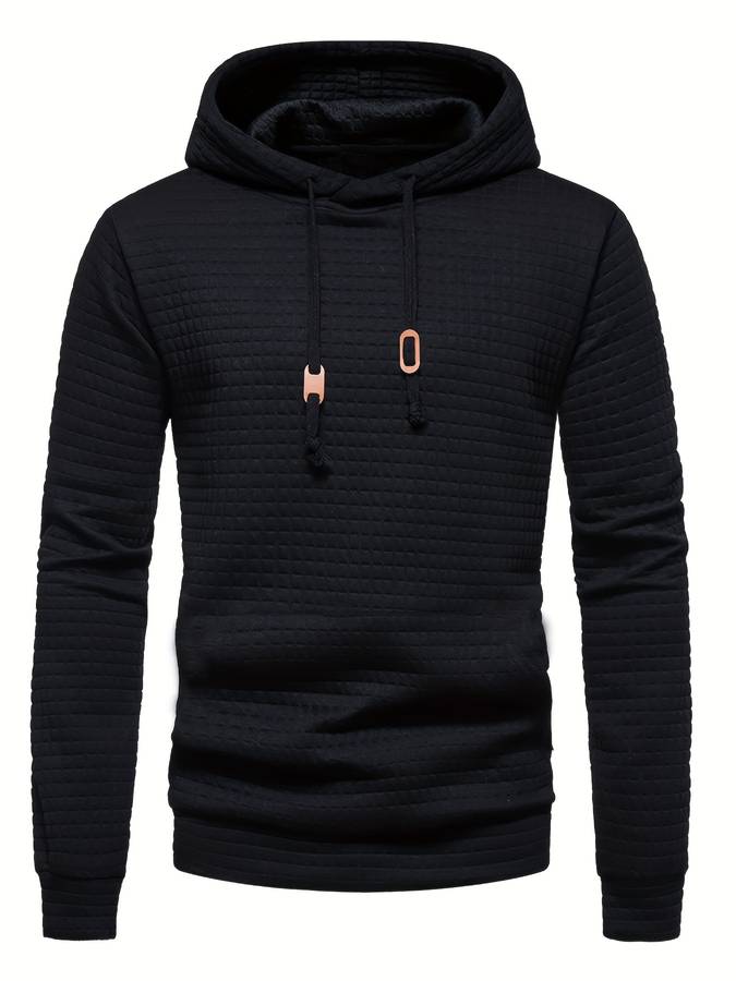 Casual Textured Hooded Sweatshirt for Men - Luxivelle