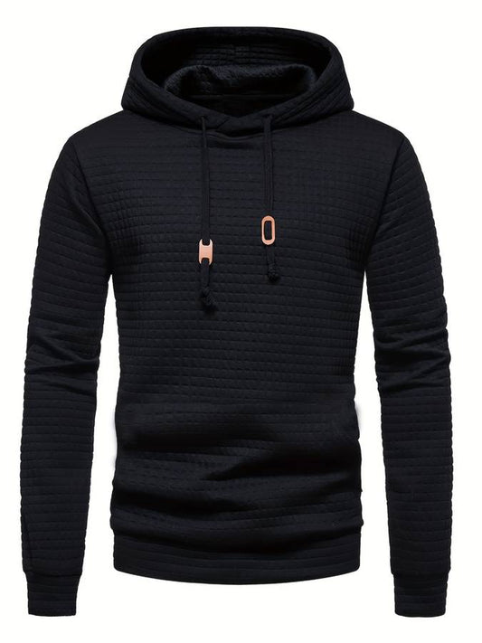 Casual Textured Hooded Sweatshirt for Men - Luxivelle