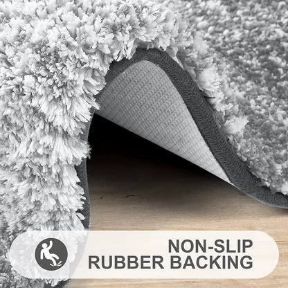 Plush Microfiber Bath Mat - Soft, Grip, Washable Bathroom Floor Mat