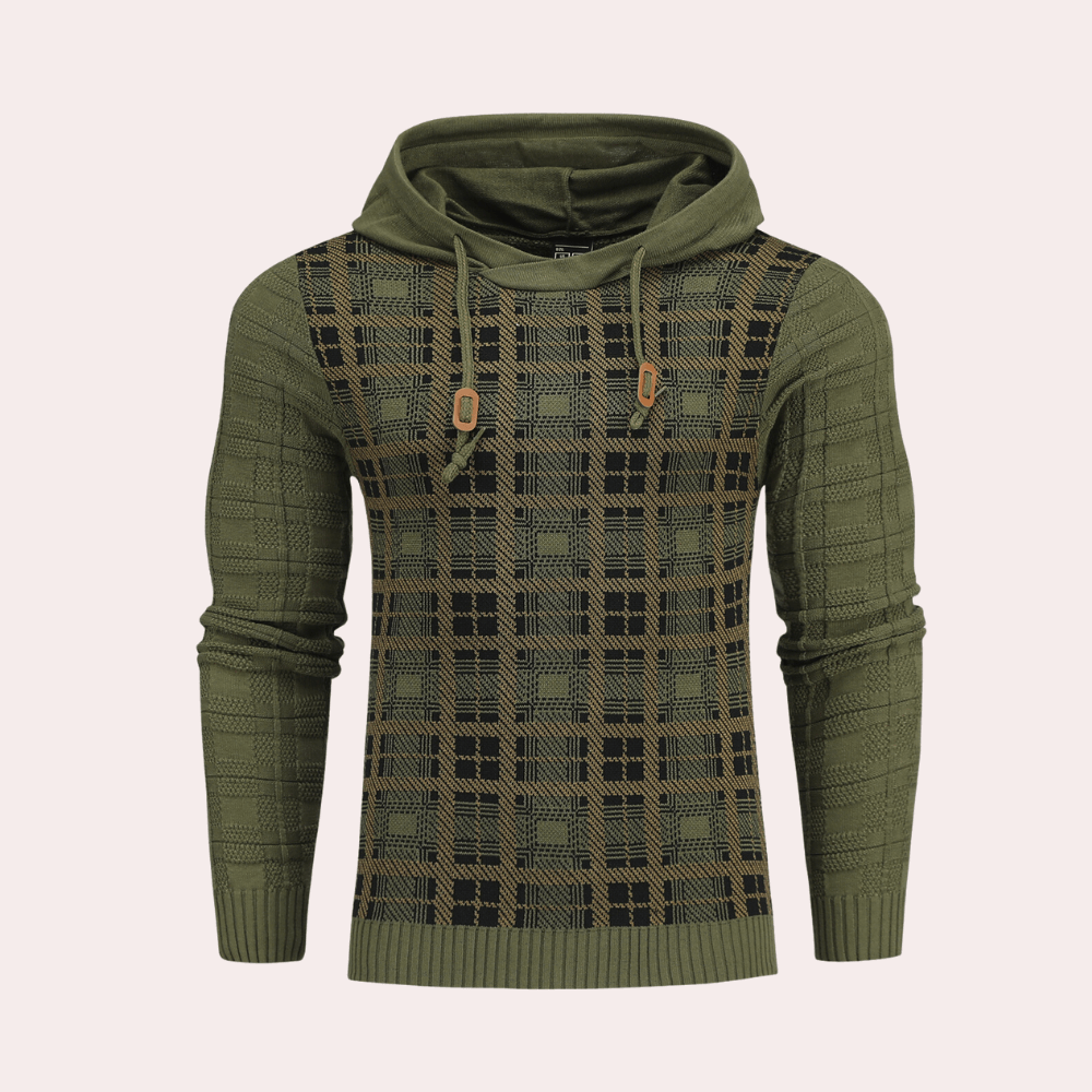Cozy Plaid Crew Neck Sweater for Men