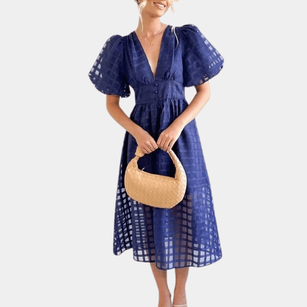 Polka Dot Lightweight Knee Length Dress for Women - Luxivelle