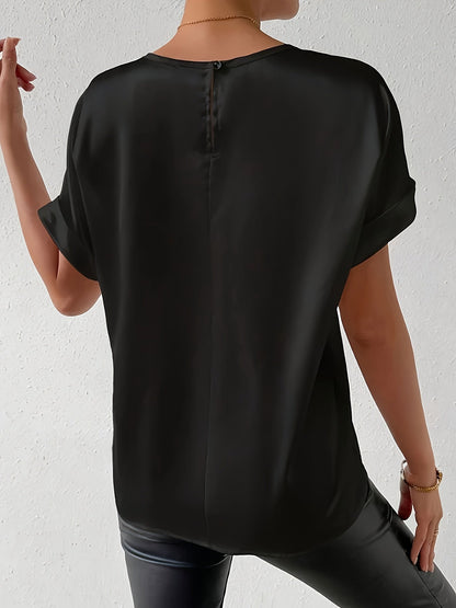 Soft Short Sleeve Women's Cotton Blouse Top