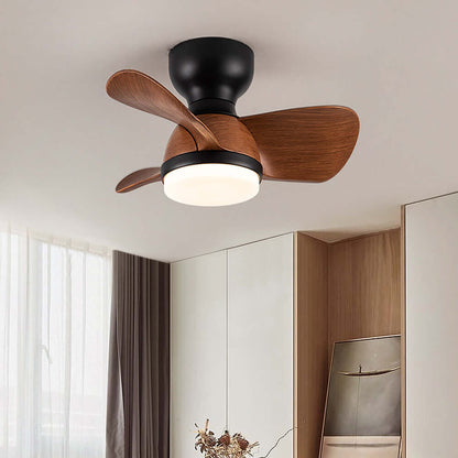 Stylish Wood Grain Ceiling Fan with LED Lighting - Luxivelle