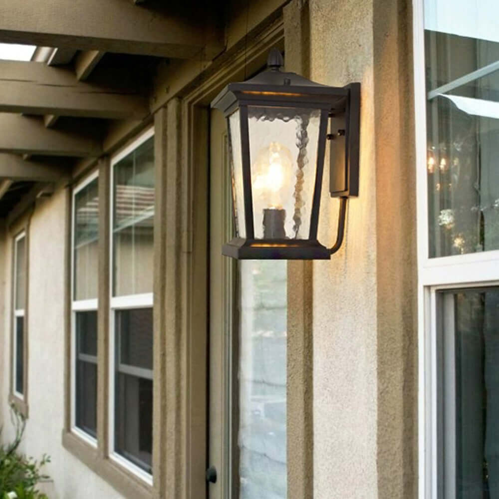 Rustic Weatherproof Exterior Wall Light, Glass Cover