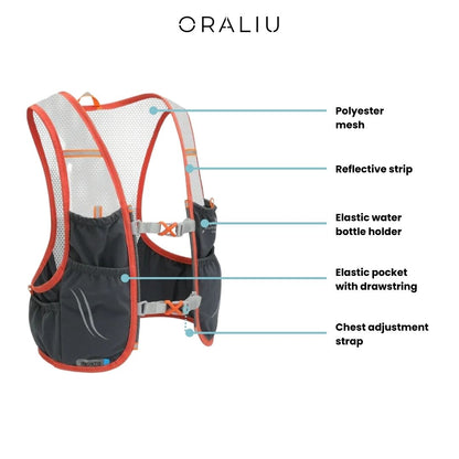 Lightweight Running Water Backpack – 2 BPA Free Bottles