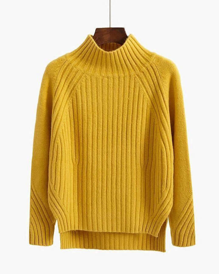 Relaxed Fit Crew Neck Knit Women's Sweater