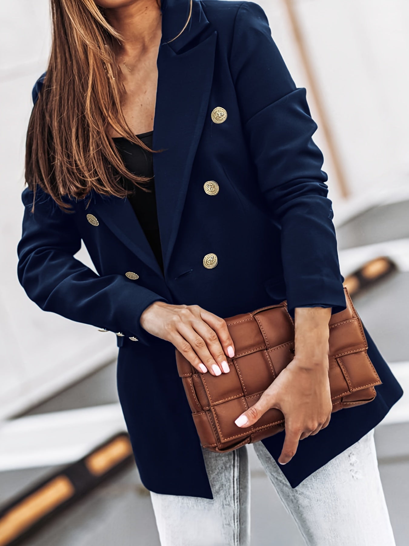 Classic Fit Women's Two Button Blazer Jacket
