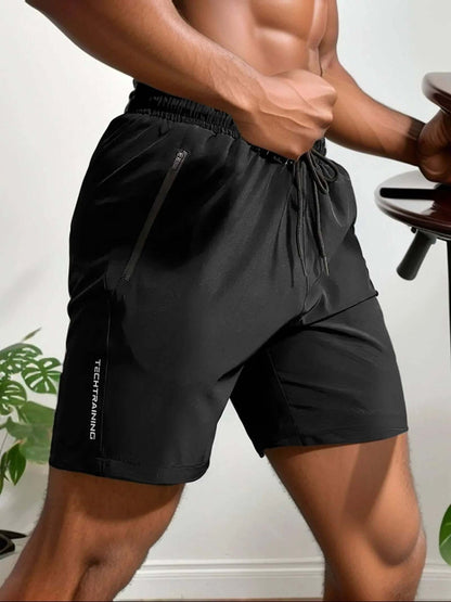 Men's Breathable Athletic Running Shorts with ZipPocket - Luxivelle