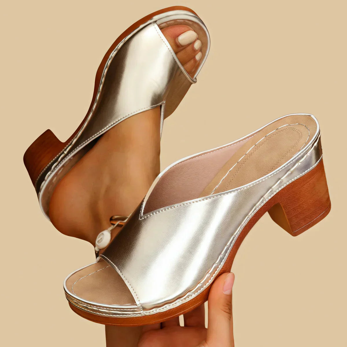 Comfortable Supportive High Heel Sandal - Luxivelle