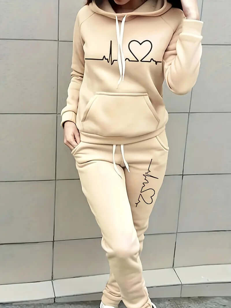 Ladies Active Wear Hoodie and Leggings Set - Luxivelle