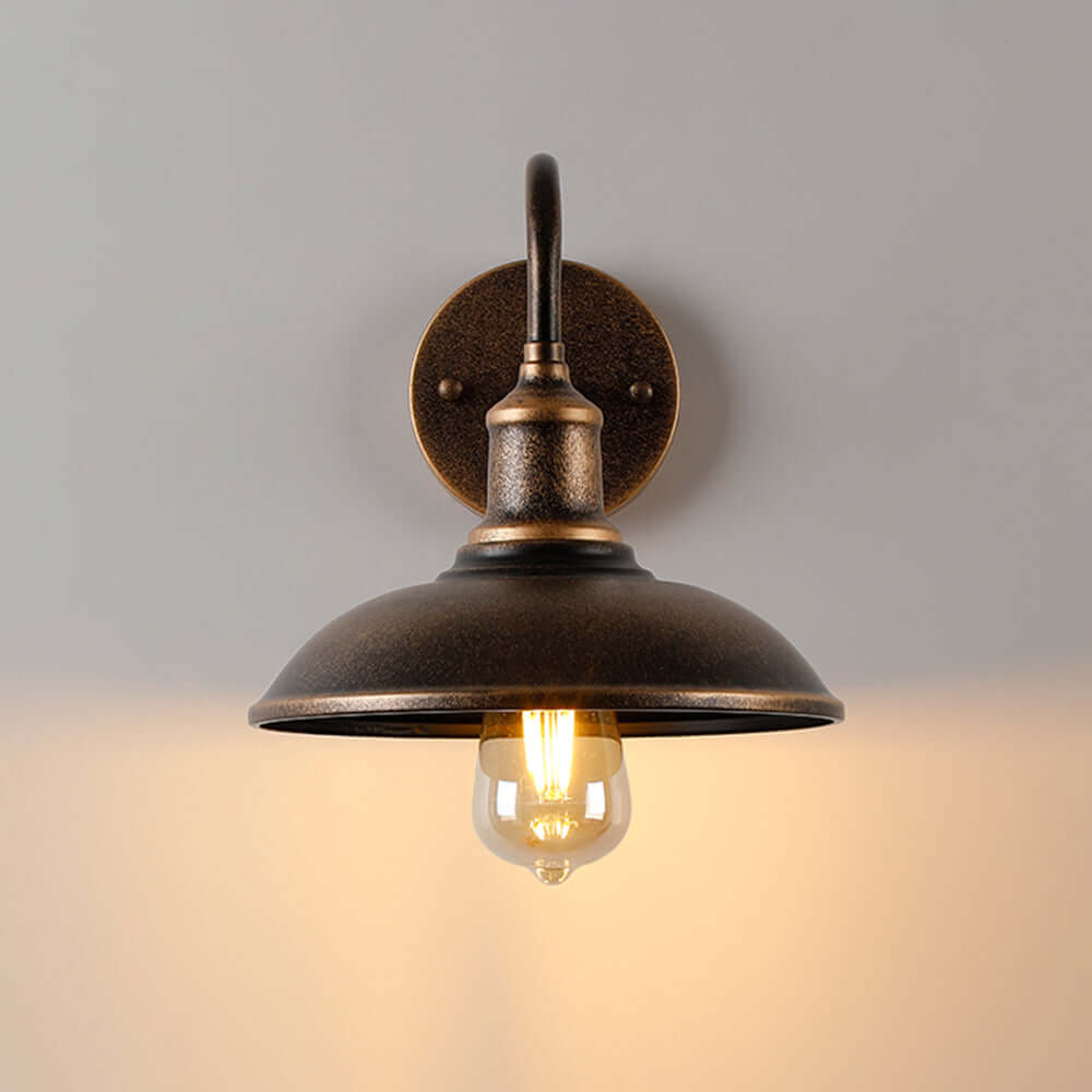 Vintage Waterproof Outdoor Wall Light Brass Finish