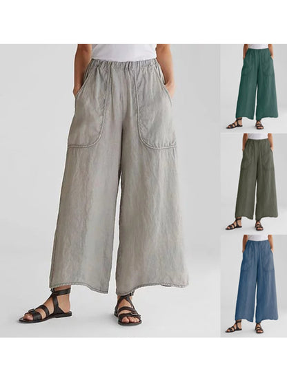 Loose Fit Linen Pants Women's Comfortable Summer Trousers