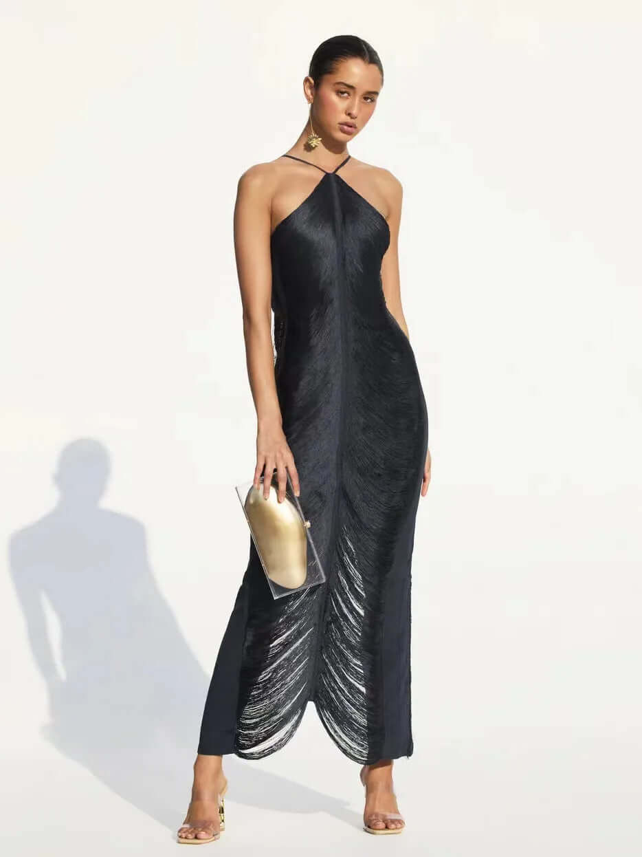 Chic Off The Shoulder Fringe Sundress