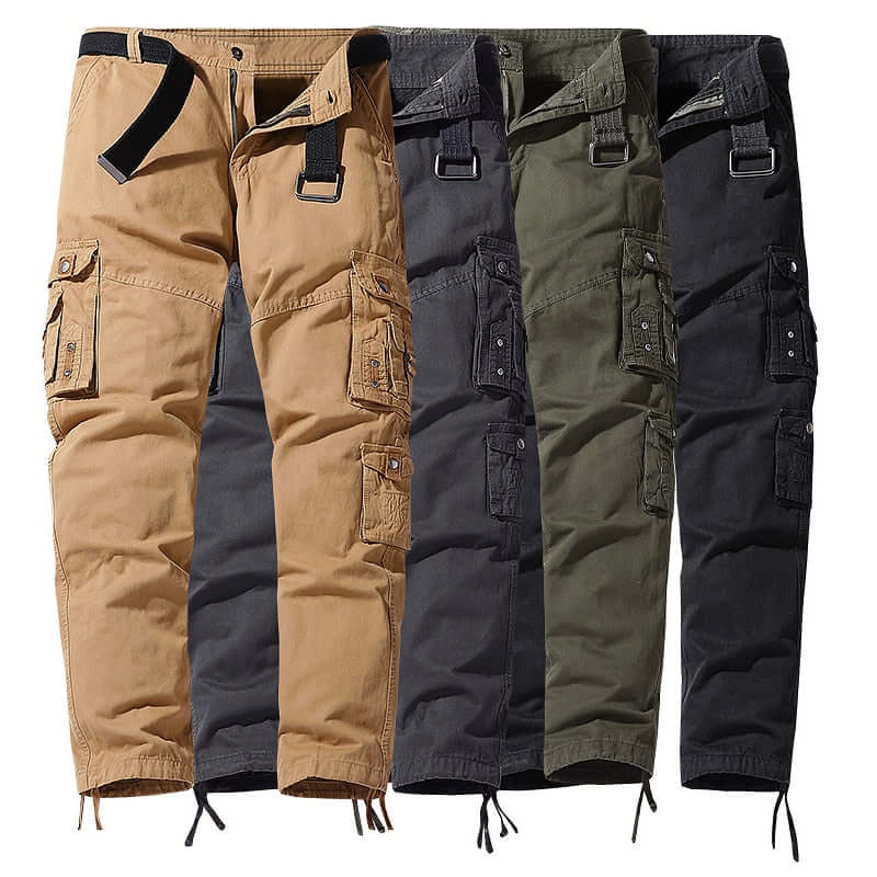 Comfortable Fit Casual Cargo Pants with Elastic Cuffs