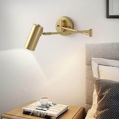 Flexible Brushed Steel LED Wall Light with Arm