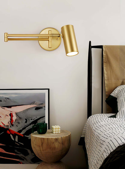 Flexible Brushed Steel LED Wall Light with Arm