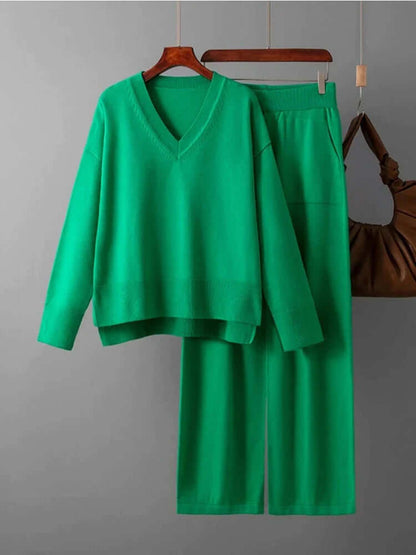 Ladies' Crew Neck Jumper and Loose Fit Pants Set