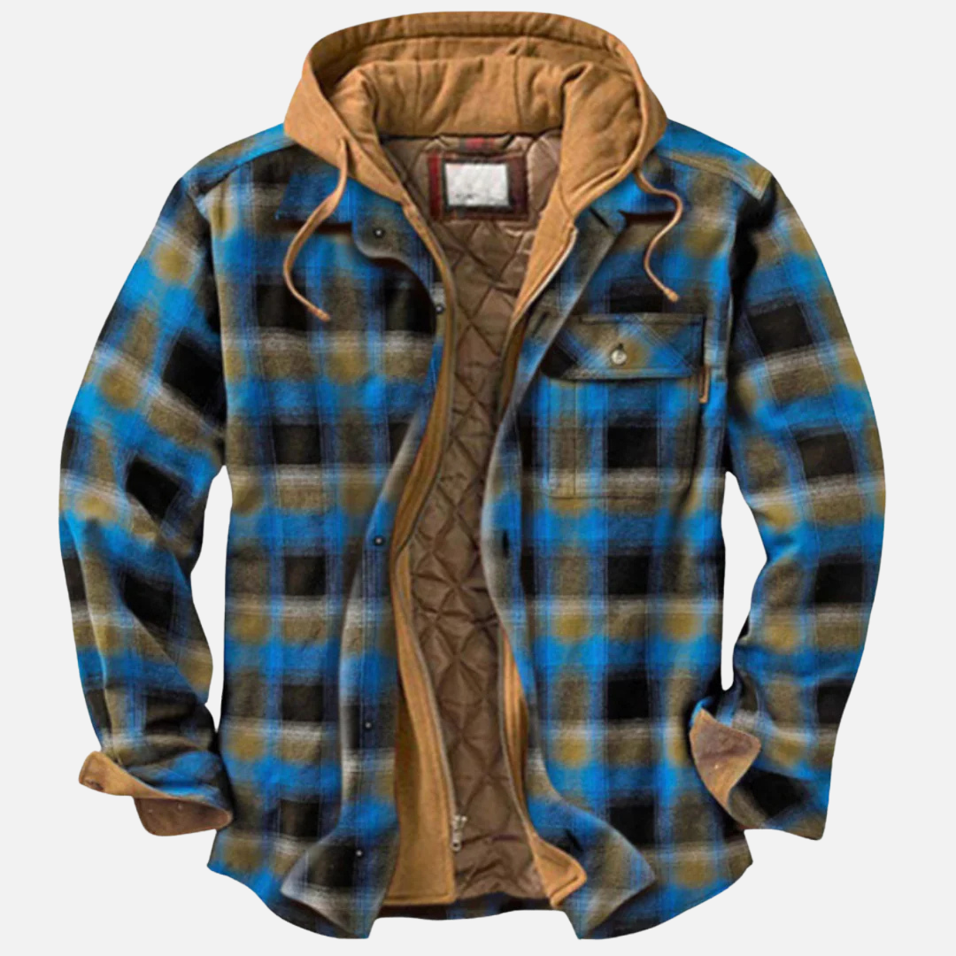 Arman | Men's Quilted Plaid Hooded Jacket