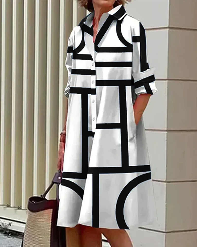 Floral Print A-Line Dress with Pockets for Ladies - Luxivelle