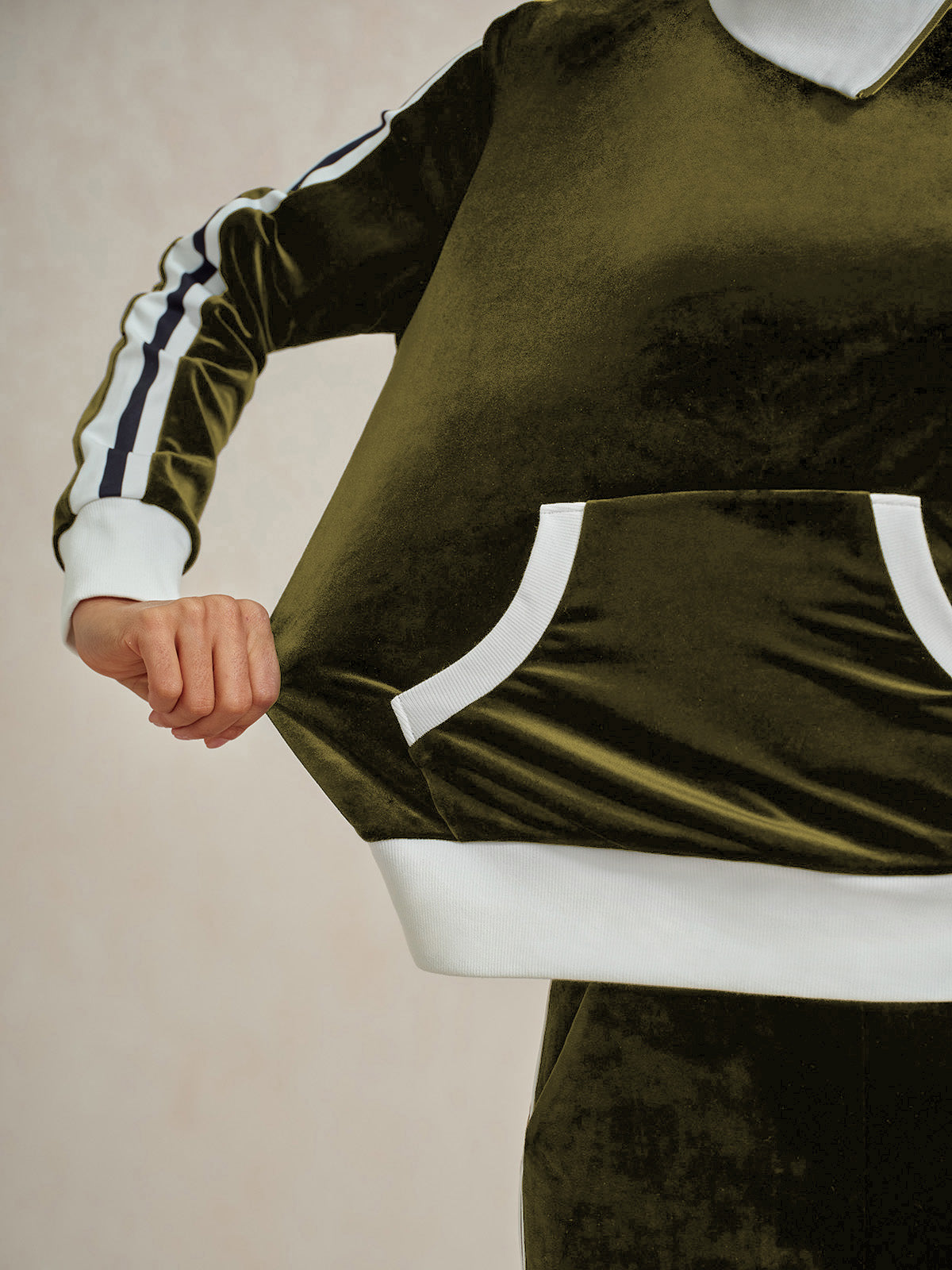 Soft Plush Long Sleeve Off Center Sweatshirt