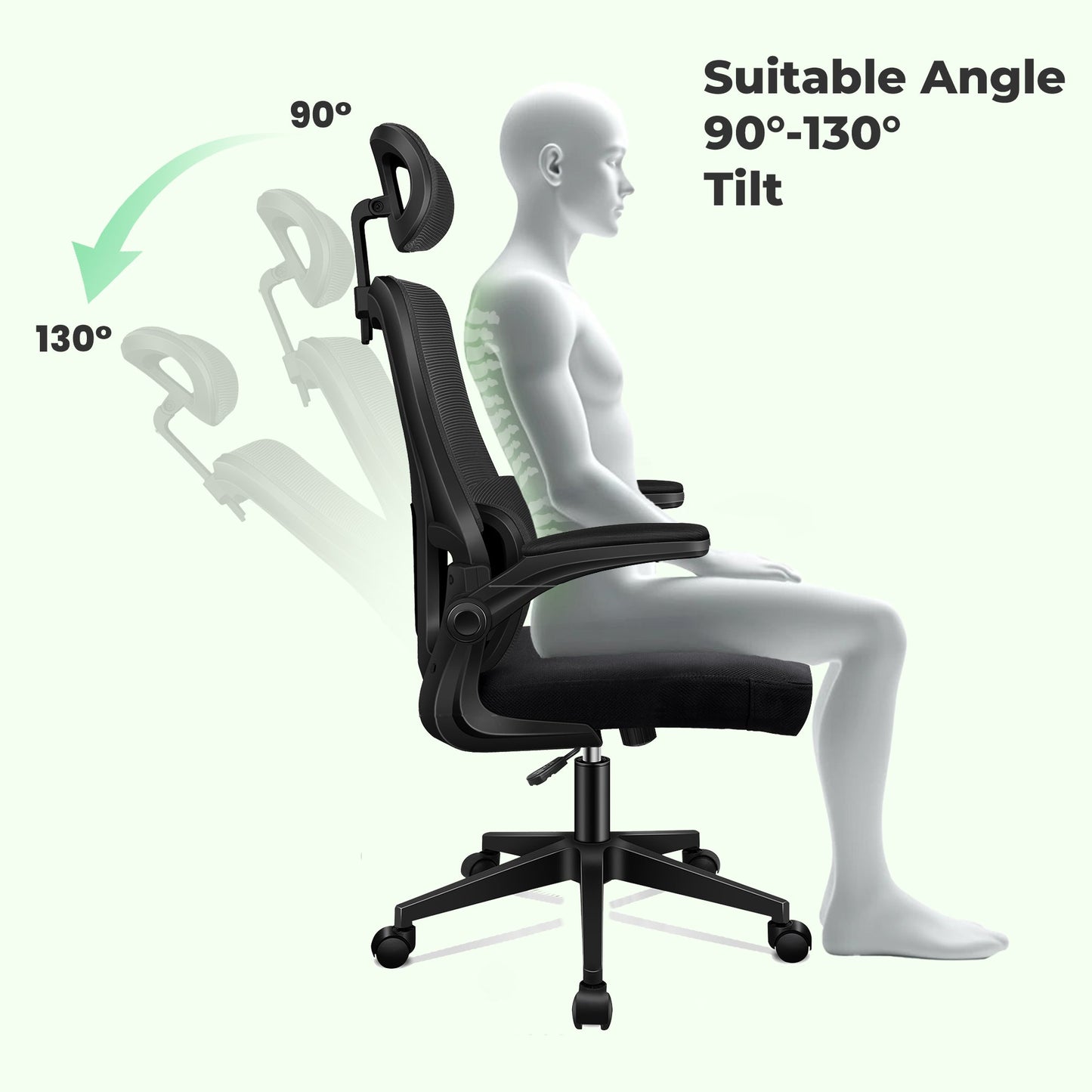 Ergonomic Mesh Desk Chair with Headrest