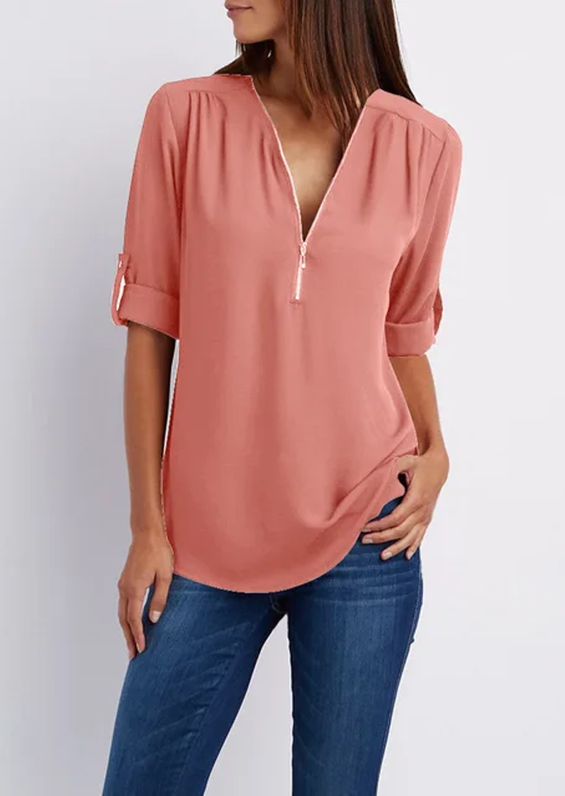Variant image for Kassidy Blouse – Elegant Zipper Design, Soft Fabric-49