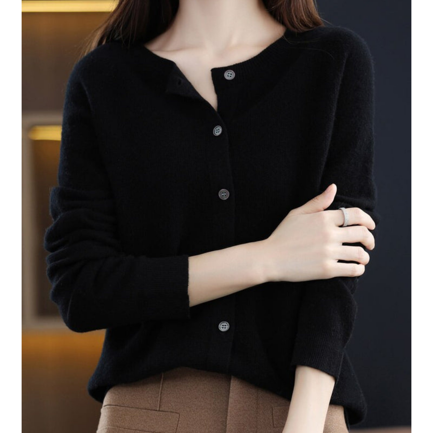 Warm Floral Crew Neck Sweater