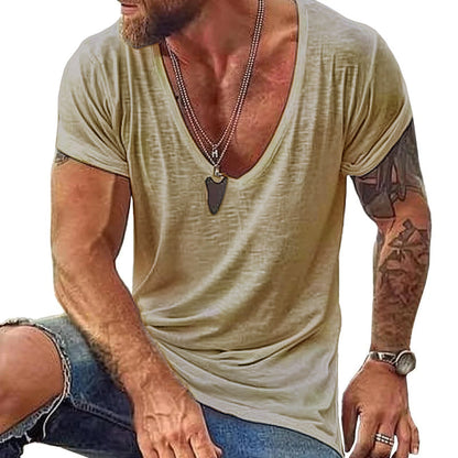 Men's Breathable V-Neck Casual Summer Tee Shirt