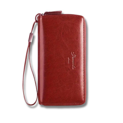 Premium Leather Travel Clutch Wallet with Phone Pocket