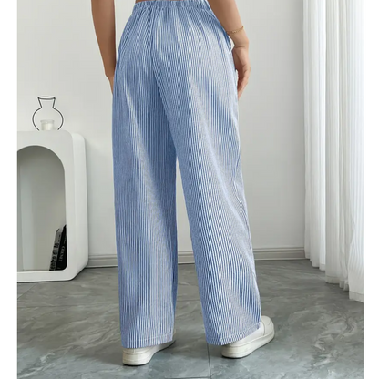 Casual Stripe Pants With Pockets