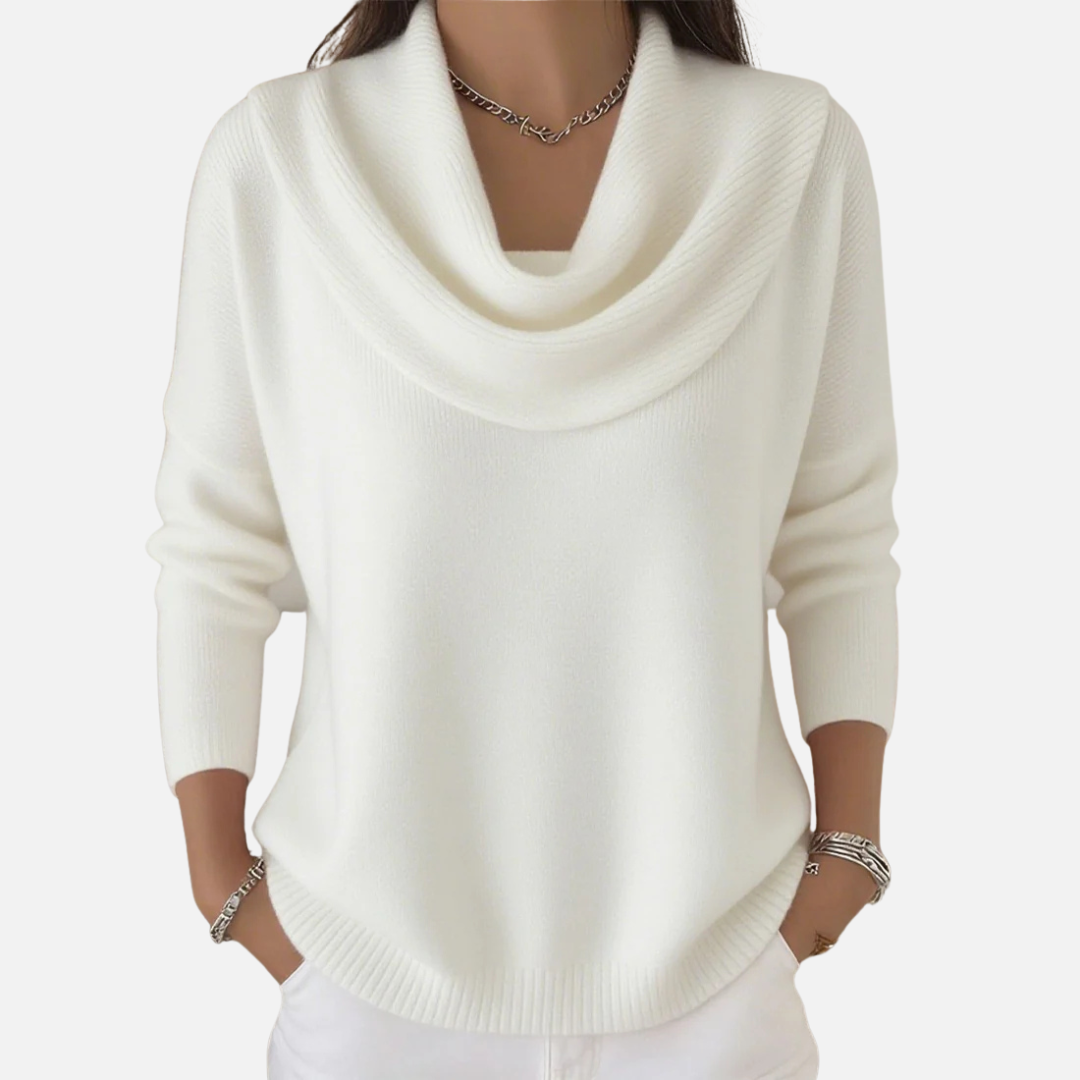 Women's Elegant Cowl Neck Knit Sweater
