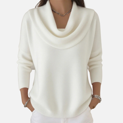 Women's Elegant Cowl Neck Knit Sweater