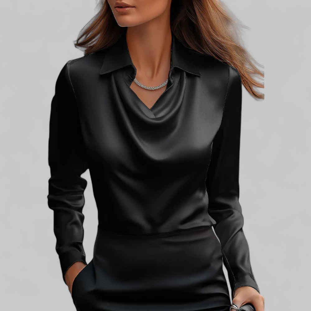 Relaxed Fit V Neck Women's Blouse - Luxivelle