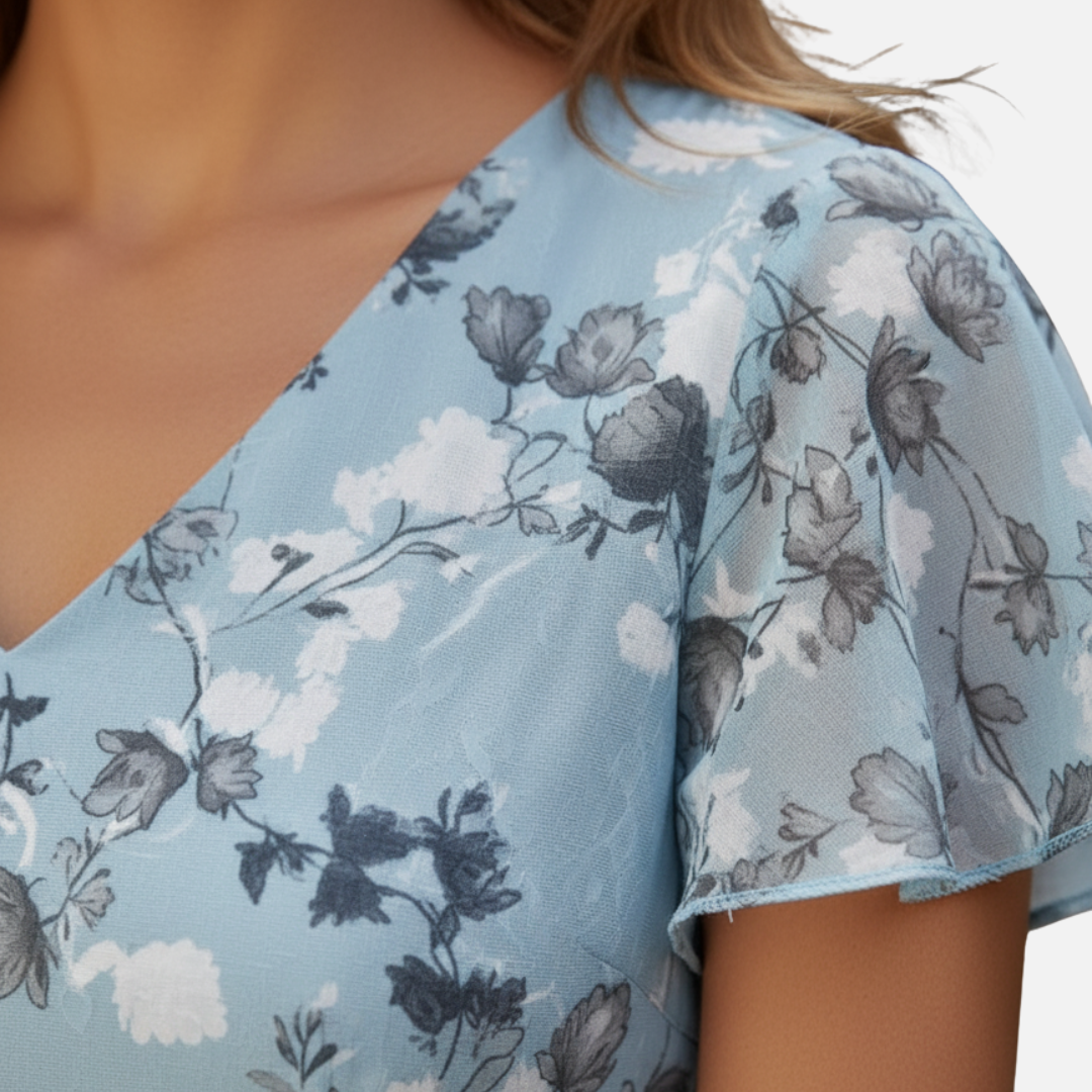 Women's Maxi Dress Floral Pleated
