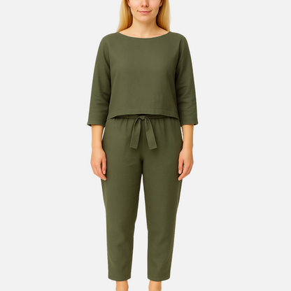 Women's Linen Co-ord Set - Breathable Summer Top & Trousers