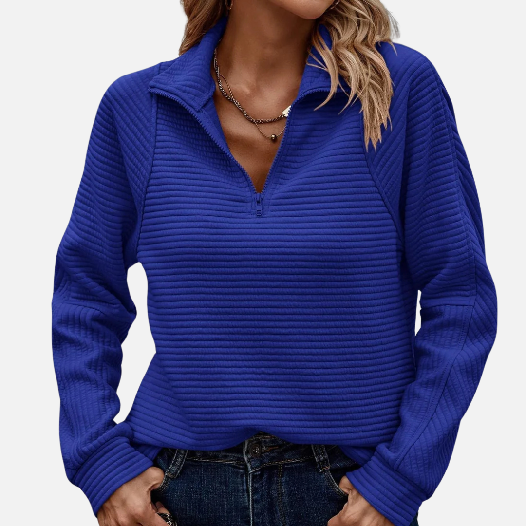 Eliana | Women's Ribbed Quarter-Zip Sweater
