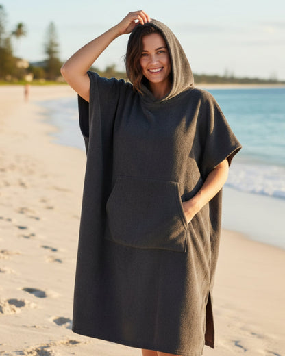 Quick-Dry Beach Poncho Microfiber Changing Robe