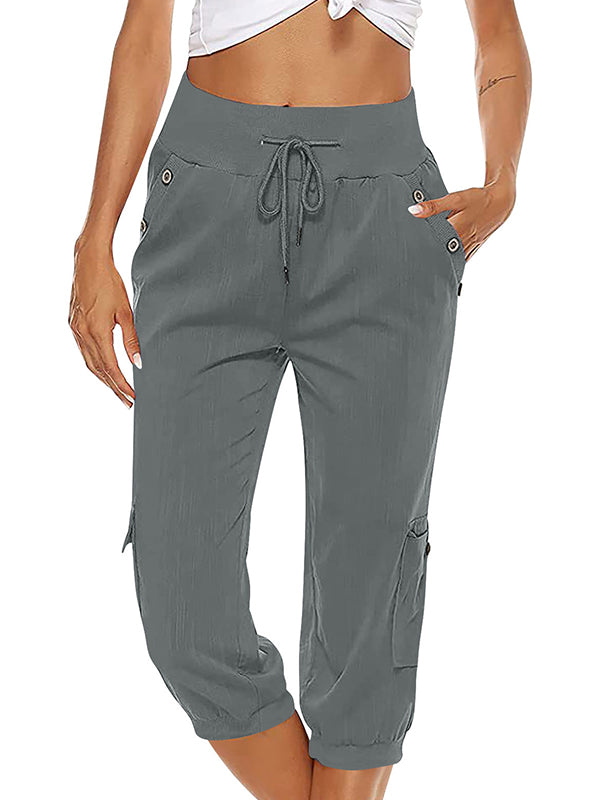 Lightweight Women's Summer Capri Pants Comfortable Cotton Blend
