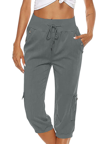 Lightweight Women's Summer Capri Pants Comfortable Cotton Blend