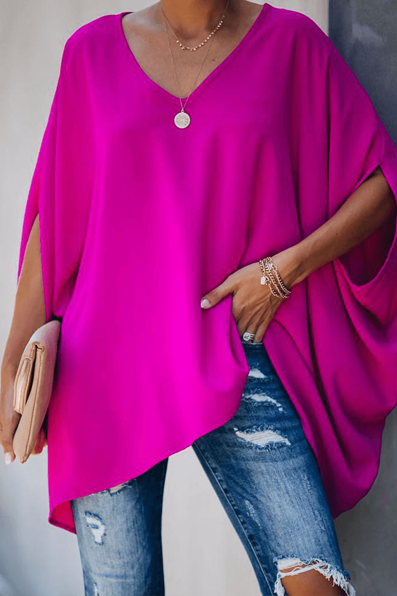 Relaxed Fit V Neck Ladies Tee