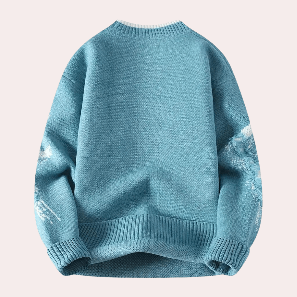Rugged Textured Crew Neck Sweater