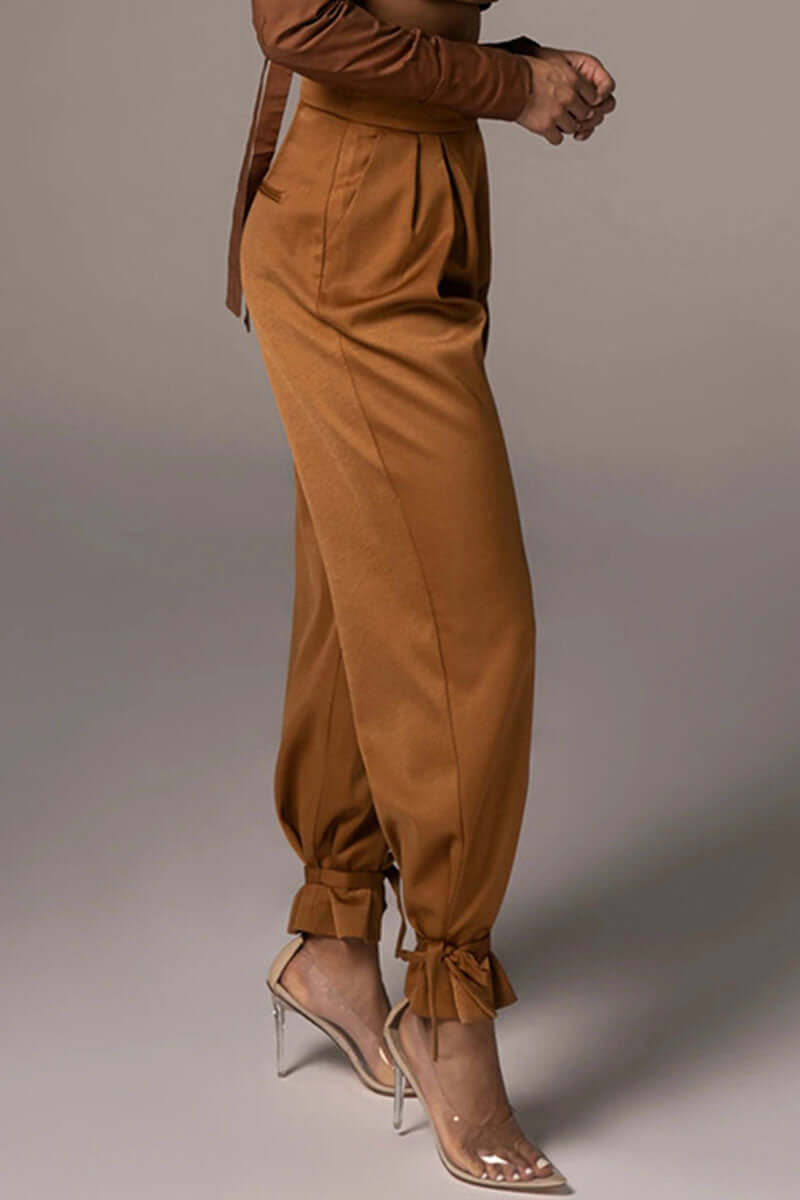 Ladies Slim Fit Ankle Tie Pants