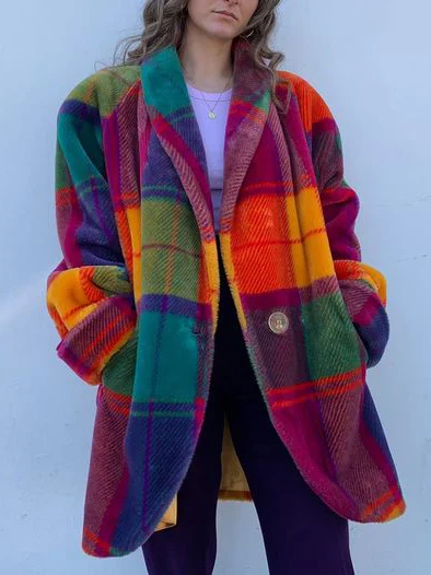 Large Plaid Parka Coat for Women - Luxivelle