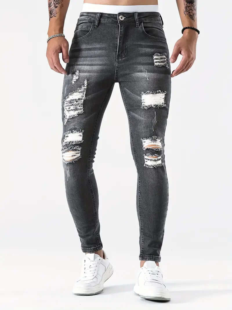 Trendy Distressed Slim Fit Jeans