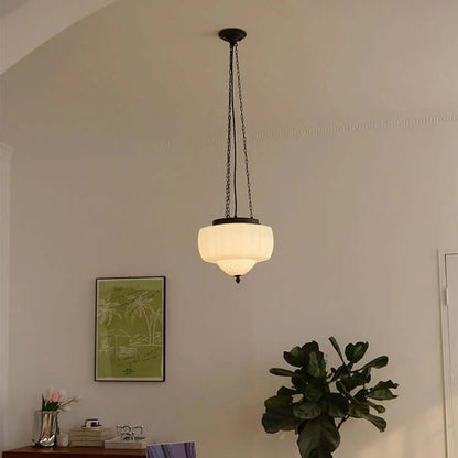 Contemporary Chrome Hanging Light Fixture