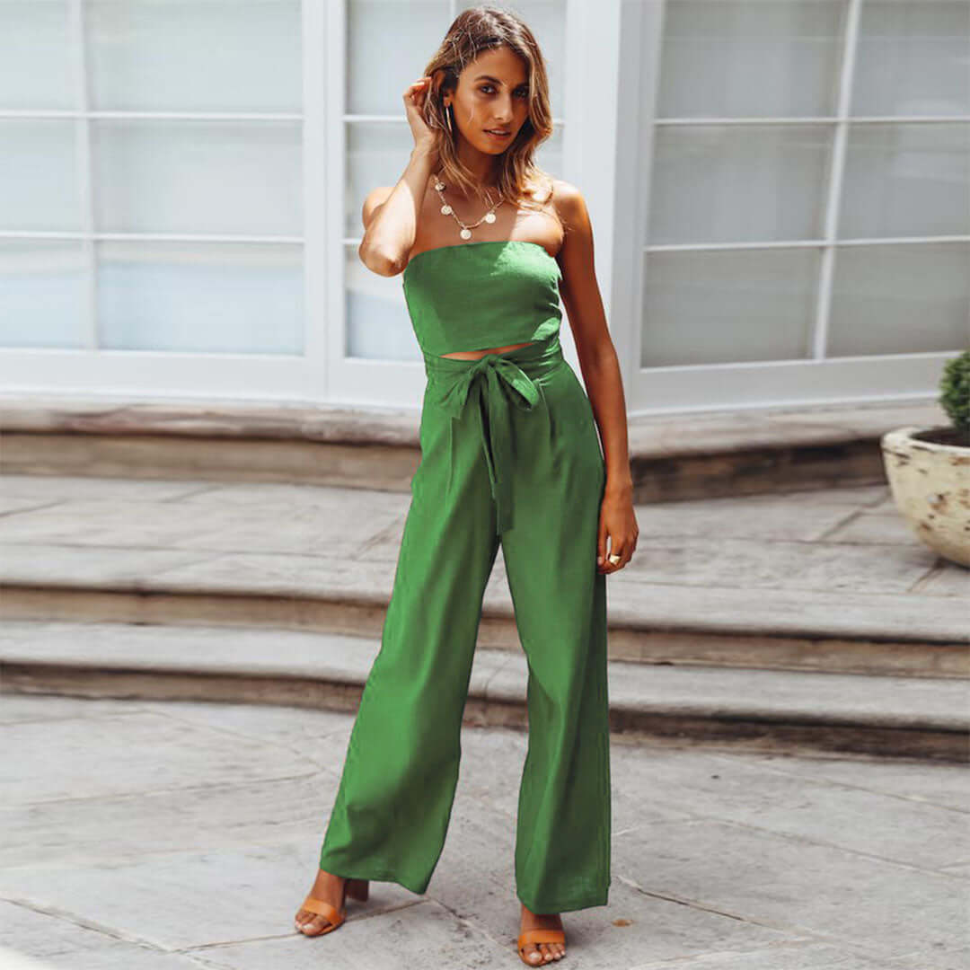 Sleeveless Summer Jumpsuit with Stretchy Waist
