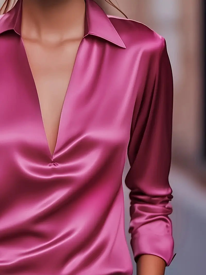 High Quality V Neck Women's Blouse