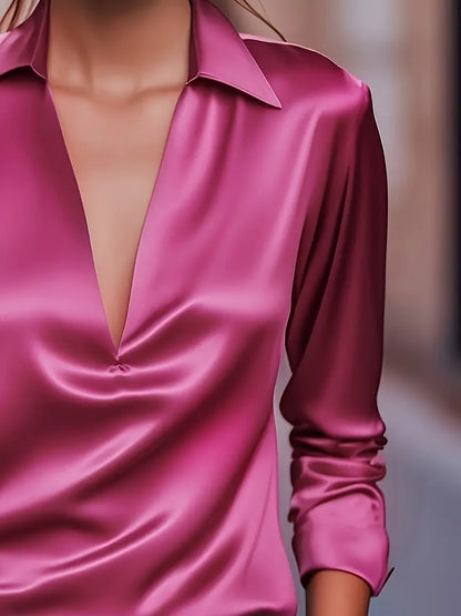 High Quality V Neck Women's Blouse